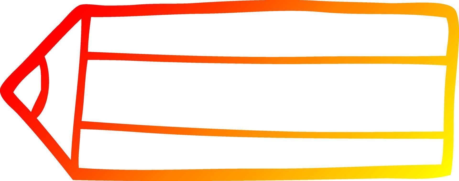 lápis de cor de desenho de desenho de linha de gradiente quente vetor