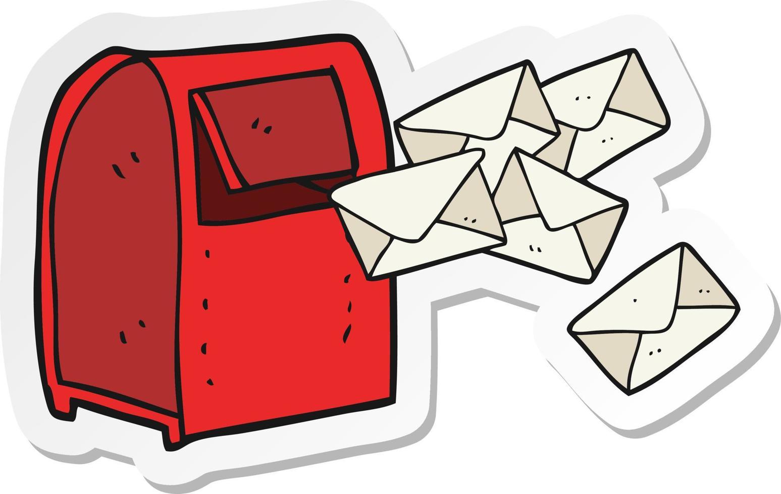 adesivo de uma caixa de correio de desenho animado vetor