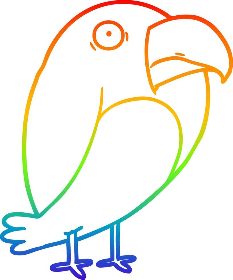 corvo de desenho de linha de gradiente de arco-íris vetor