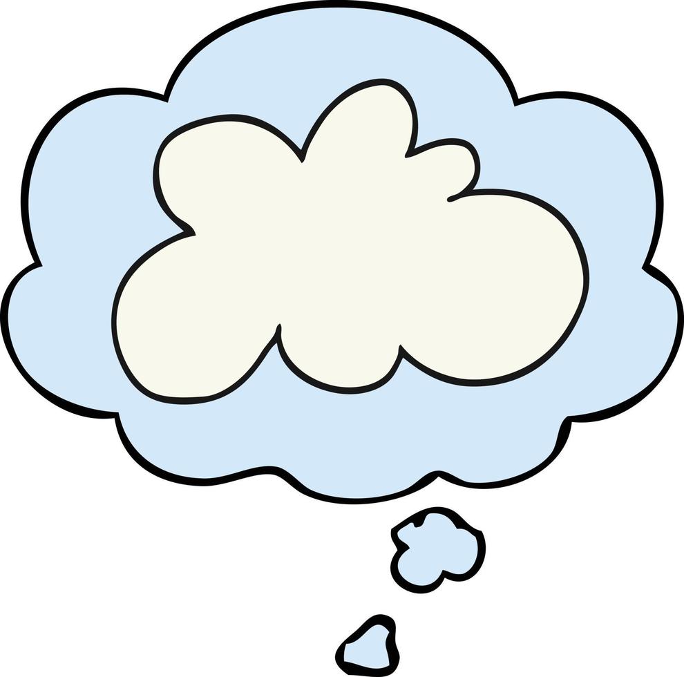 símbolo de nuvem decorativa de desenho animado e balão de pensamento vetor