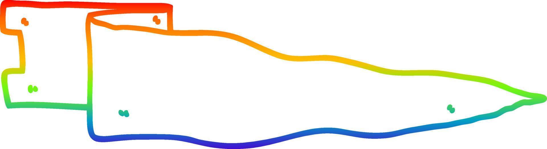 desenho de linha de gradiente de arco-íris acenando bandeira vetor