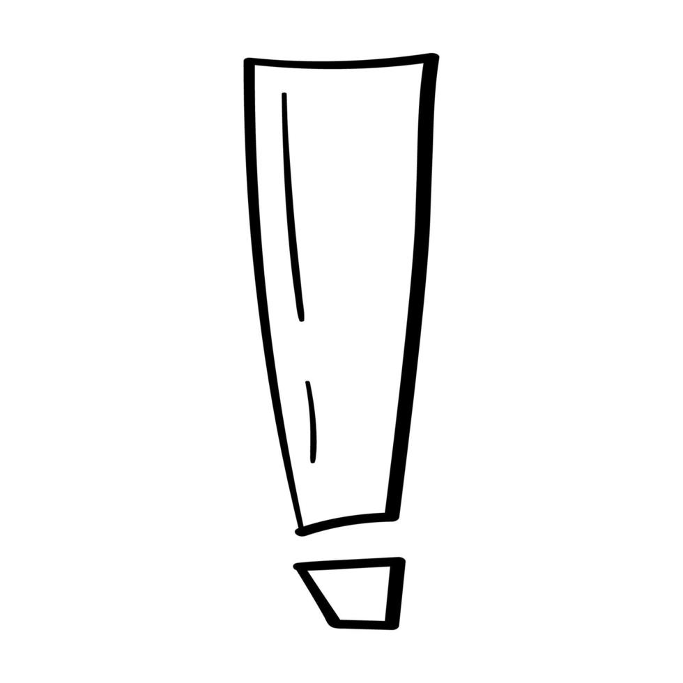 doodle adesivo simples ponto de exclamação vetor
