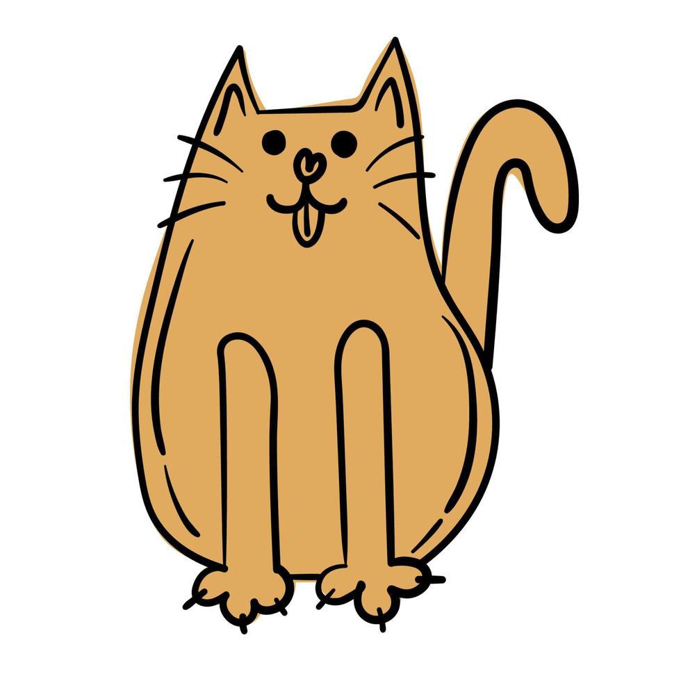 doodle adesivo gato de estimação fofo vetor