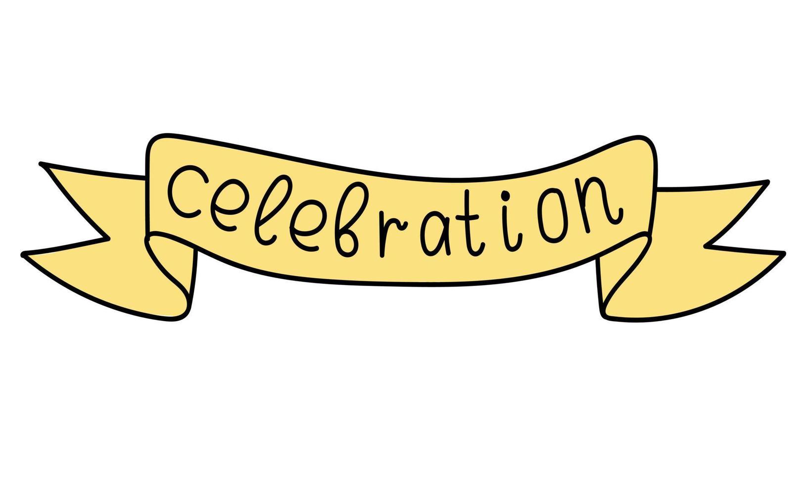 doodle desenho com banners de férias, guirlandas para decoração de festa de aniversário vetor