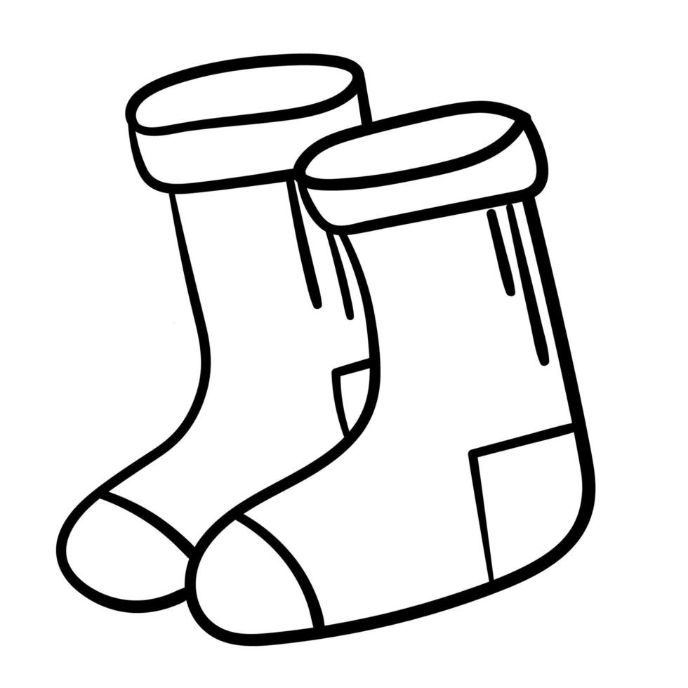 doodle adesivo meias quentes fofas vetor