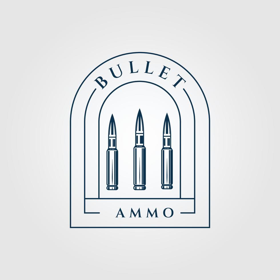 logotipo, ícone e símbolo vintage de bala, com design de ilustração vetorial de emblema vetor