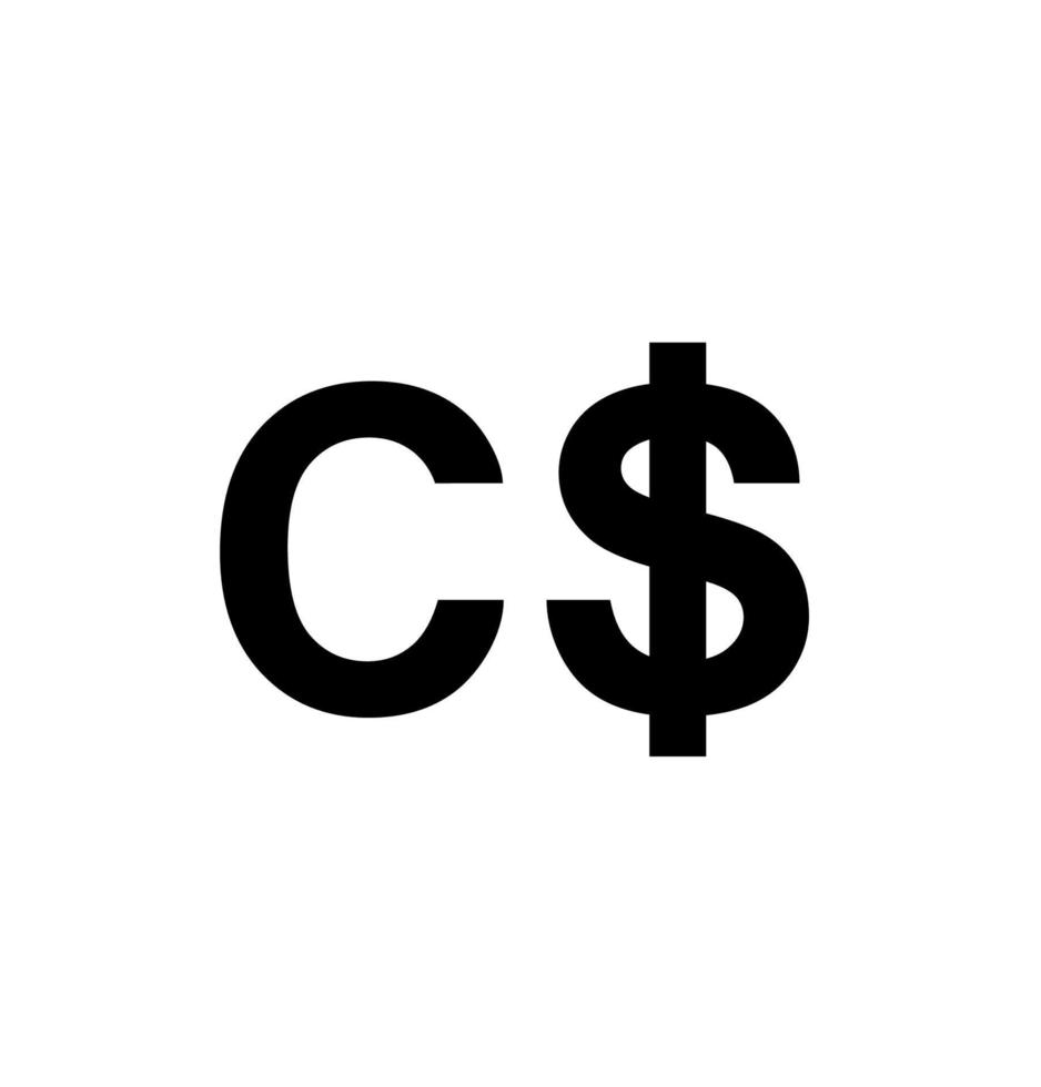 canadá moeda, cad, símbolo do ícone do dólar canadense. ilustração vetorial vetor