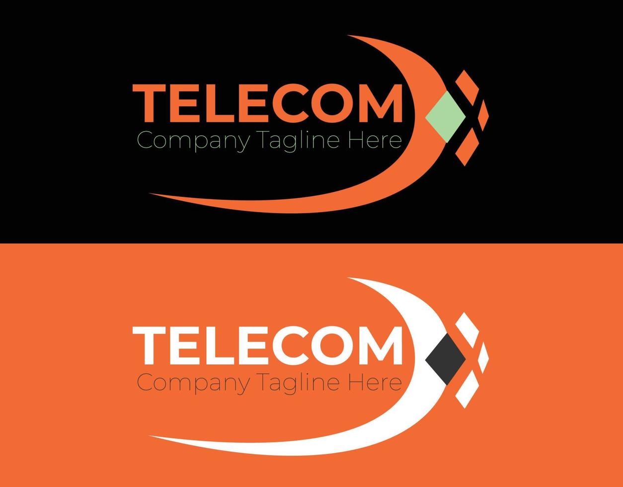 logotipo de telecomunicações, logotipo de ilustração do logotipo da empresa de telecomunicações vetor