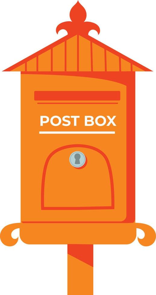 design de vetor de caixa de correio antigo tradicional, ilustração de caixa de correio vermelho vintage,