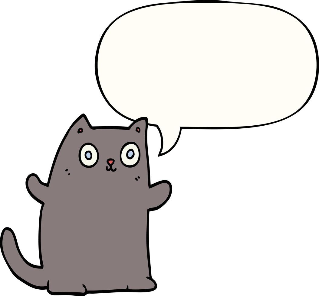 gato de desenho animado e bolha de fala vetor