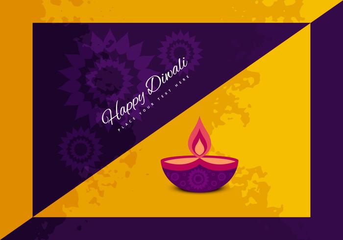 Ilustração De Diwali Feliz Com Lâmpada De Óleo vetor