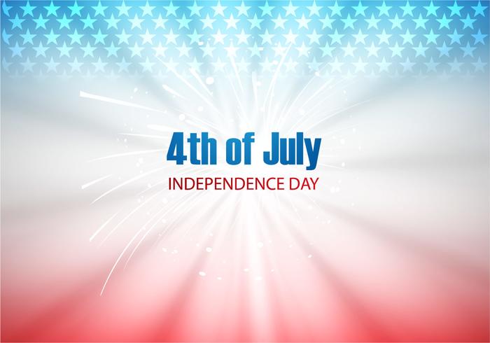 4 de julho Dia da Independência com Cracker de fogo vetor