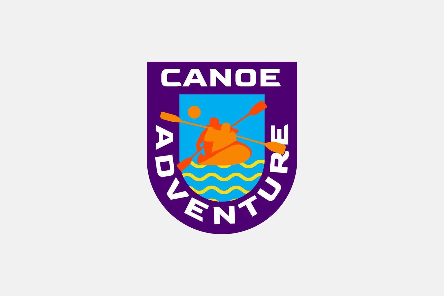 modelo de logotipo de aventura de canoagem adequado para negócios, associação, produto, etc vetor