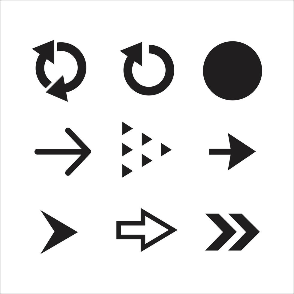 conjunto de setas de vetor preto. ícone de seta. ícone de vetor de seta. flecha. coleção de vetores de flechas