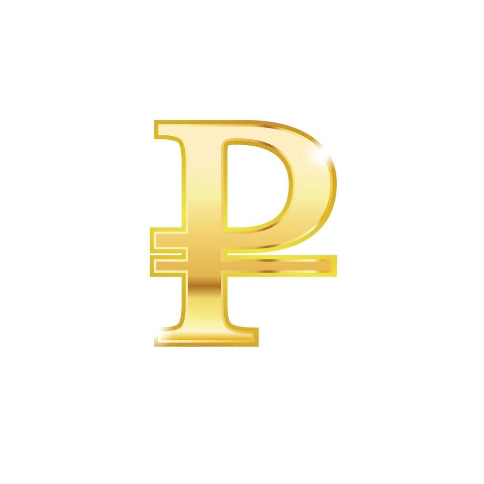 rubel dourado símbolo isolado ícone de vetor web. ícone de vetor de estilo 3d na moda rubel
