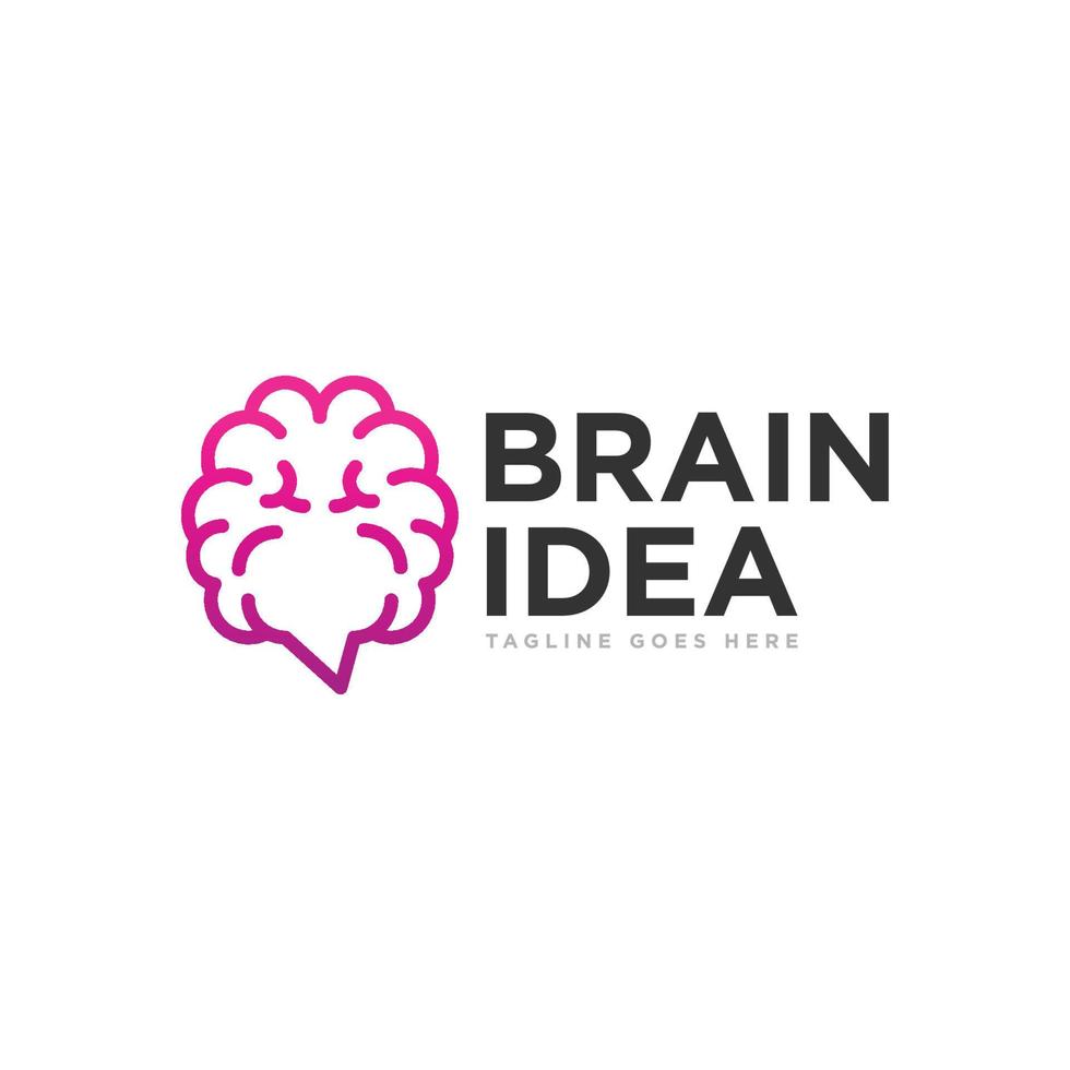 vetor de design de logotipo de ideia de cérebro