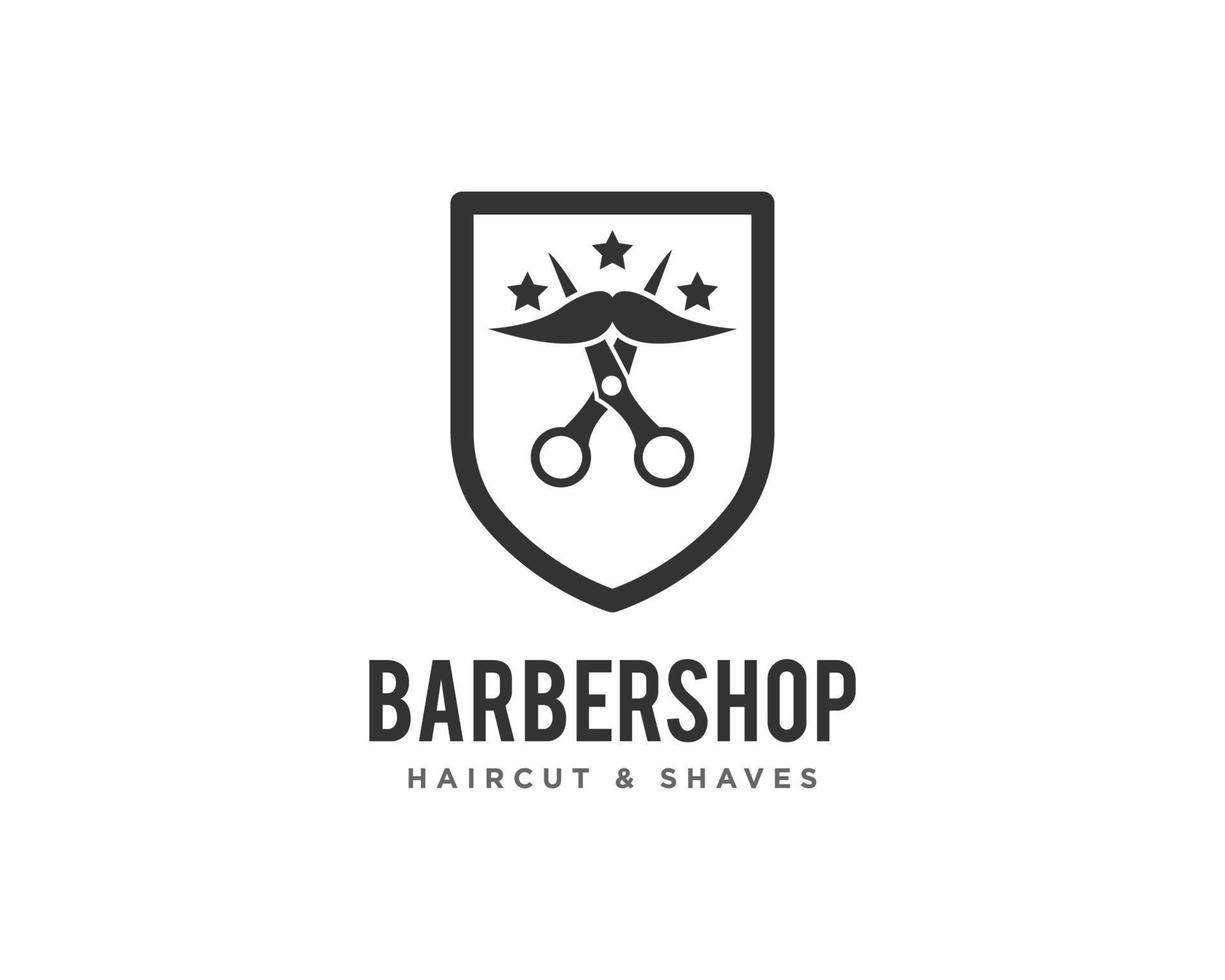 vetor de design de ícone de logotipo de barbearia ou corte de cabelo