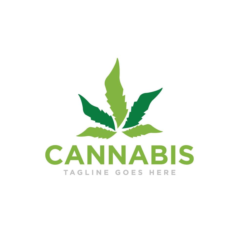 vetor de design de logotipo de cannabis ou maconha