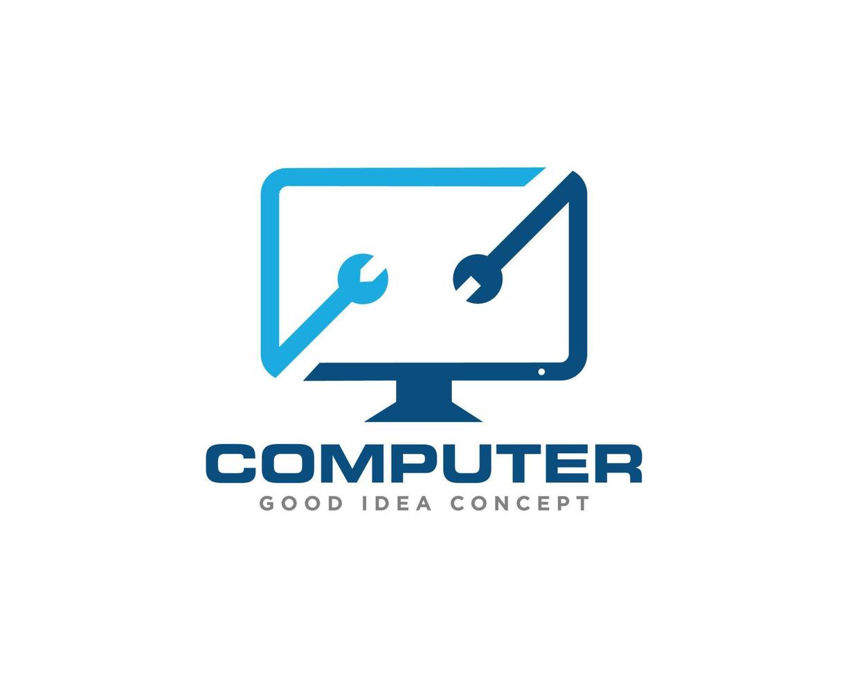 vetor de design de ícone de logotipo de tecnologia de computador