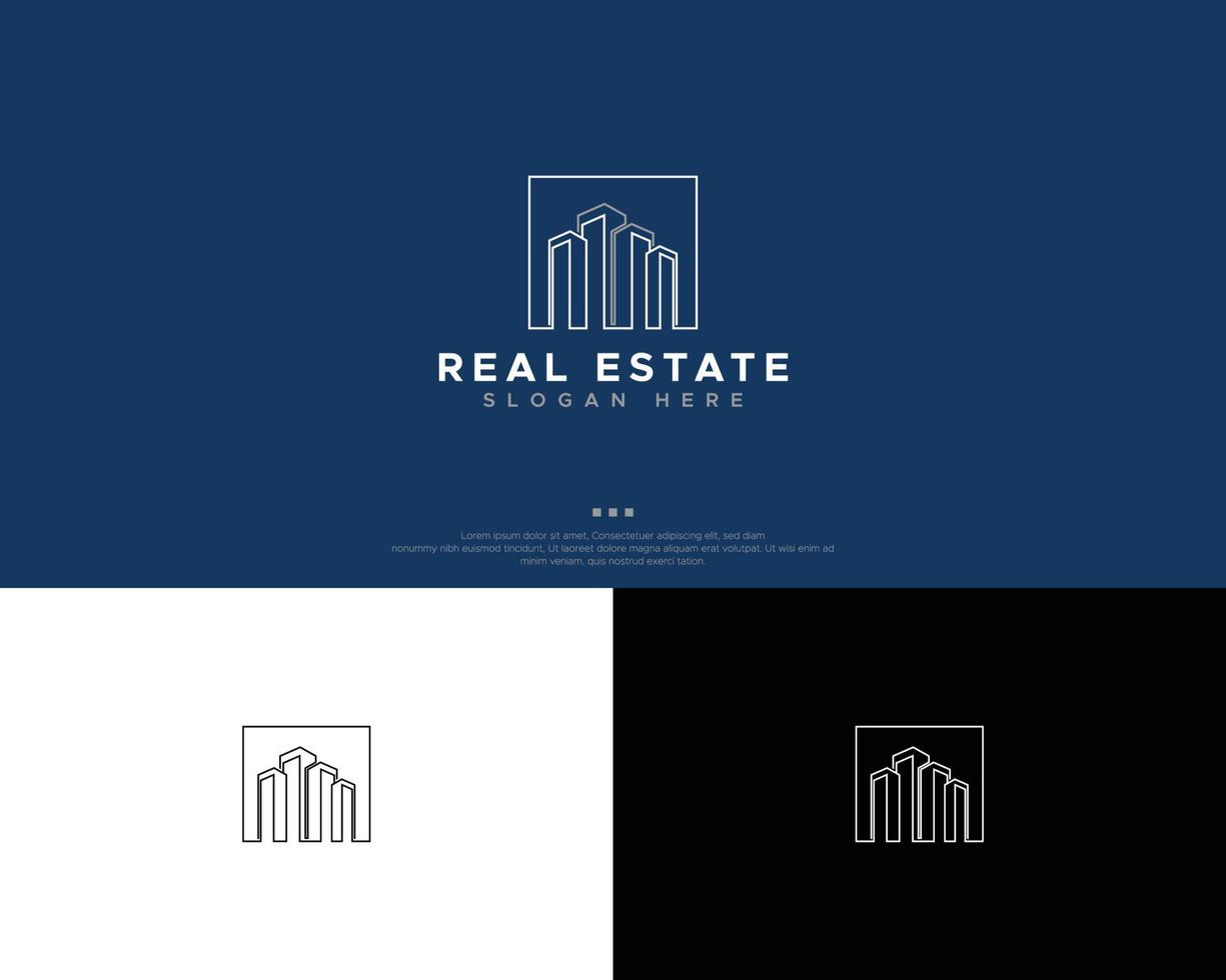 modelo de design de logotipo imobiliário vetor