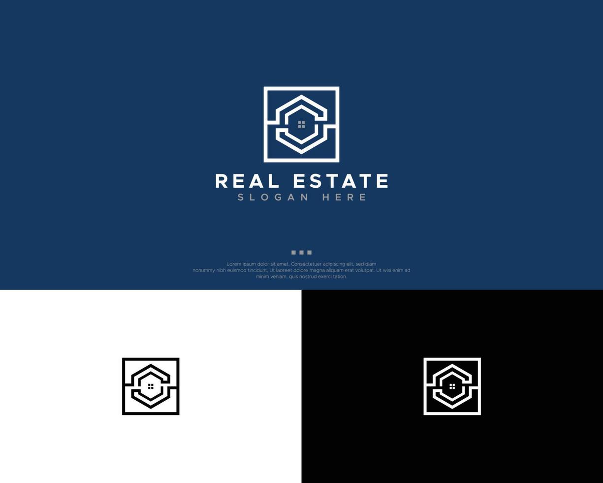 modelo de design de logotipo imobiliário vetor