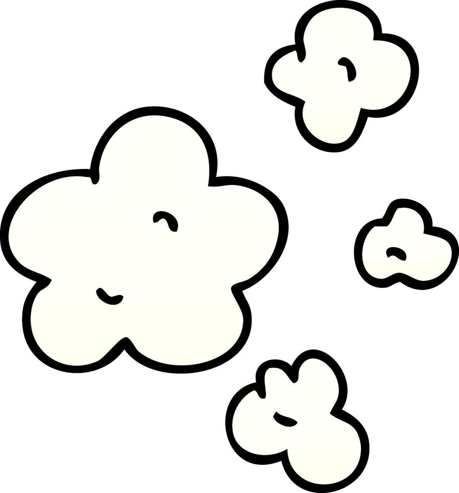 nuvens de desenho animado com gradiente peculiares vetor