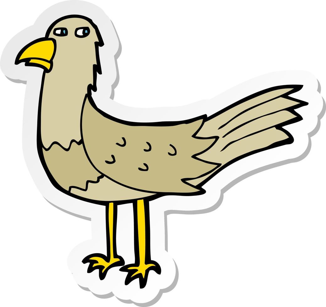 adesivo de um pássaro de desenho animado vetor