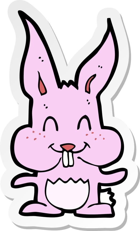 adesivo de um coelho de desenho animado vetor