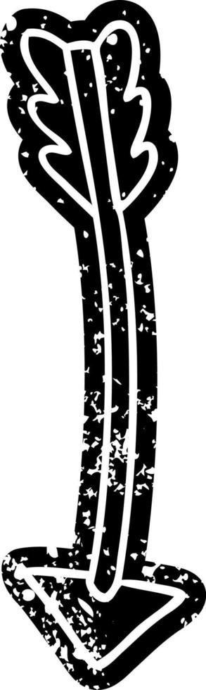 desenho de ícone grunge de uma seta vetor