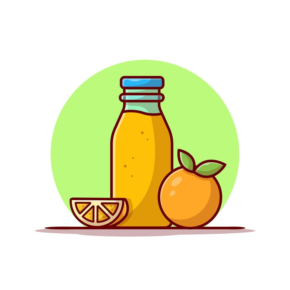 ilustração de ícone de vetor dos desenhos animados de suco de laranja. bebida objeto ícone conceito isolado vetor premium. estilo de desenho animado plano