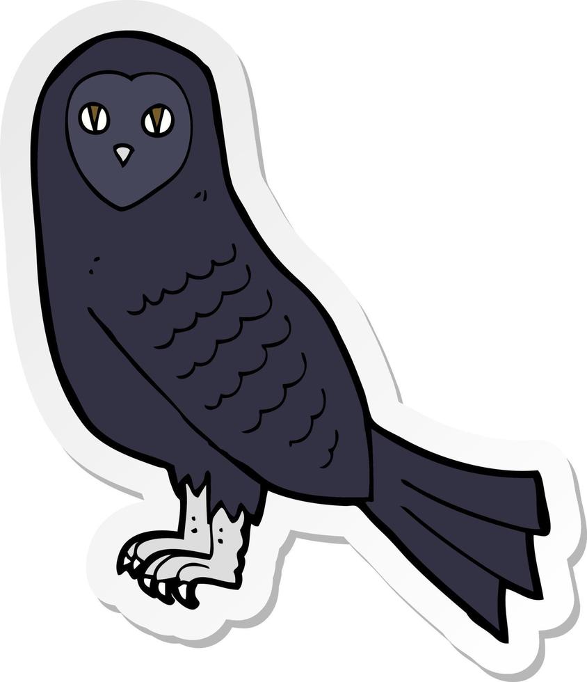 adesivo de uma coruja de desenho animado vetor