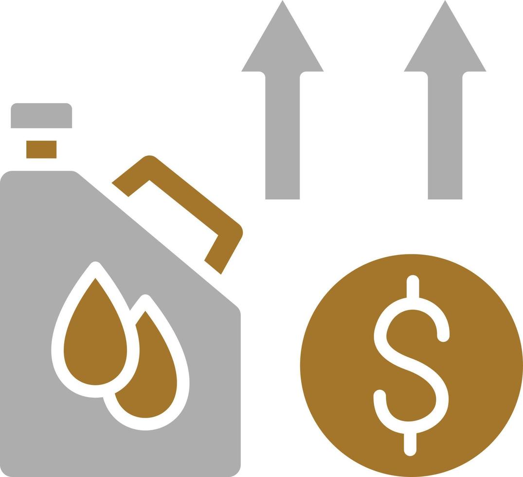 estilo de ícone de aumento de preço do petróleo vetor