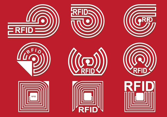 Conjunto de ícones de vetores RFID