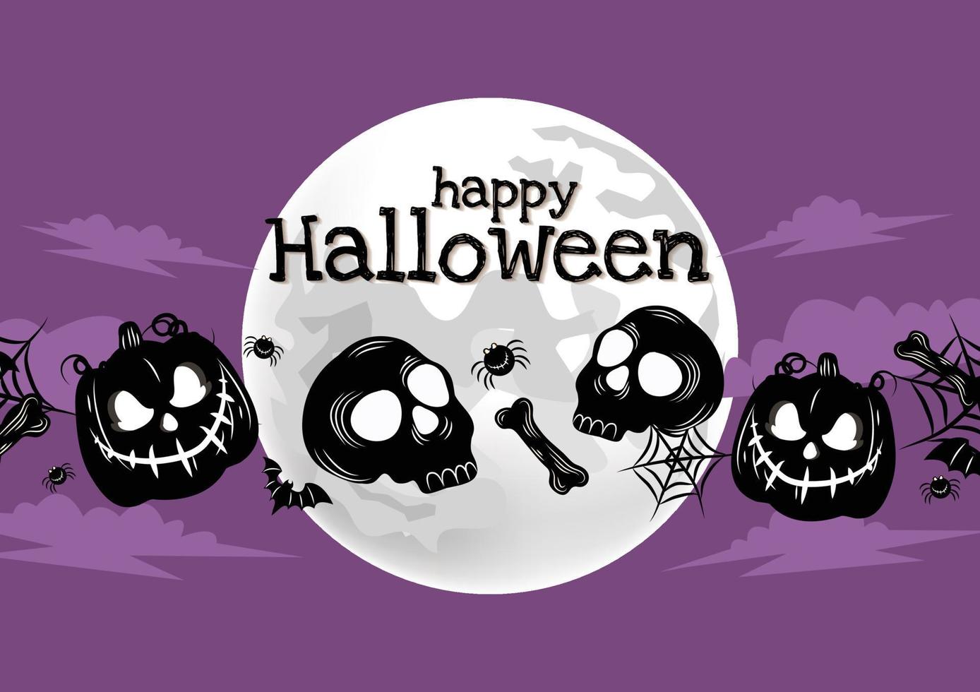 banner de halloween de abóbora louca fofa vetor