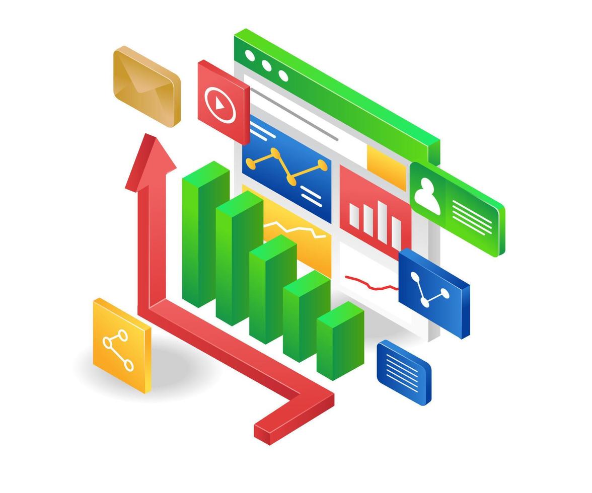 dados de análise de empresa digital transformacional vetor