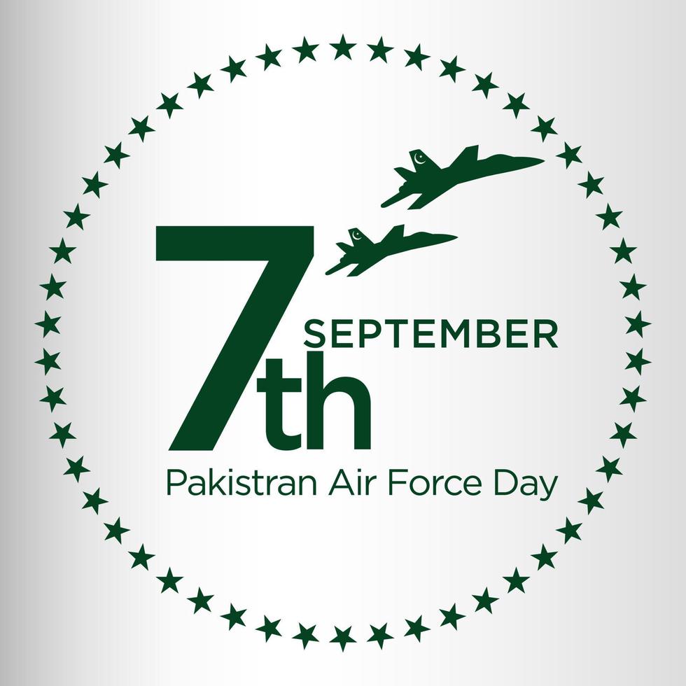 youm e fizaya paquistão. dia da força aérea do paquistão da tradução inglesa. com círculo de estrelas. ilustração vetorial. vetor