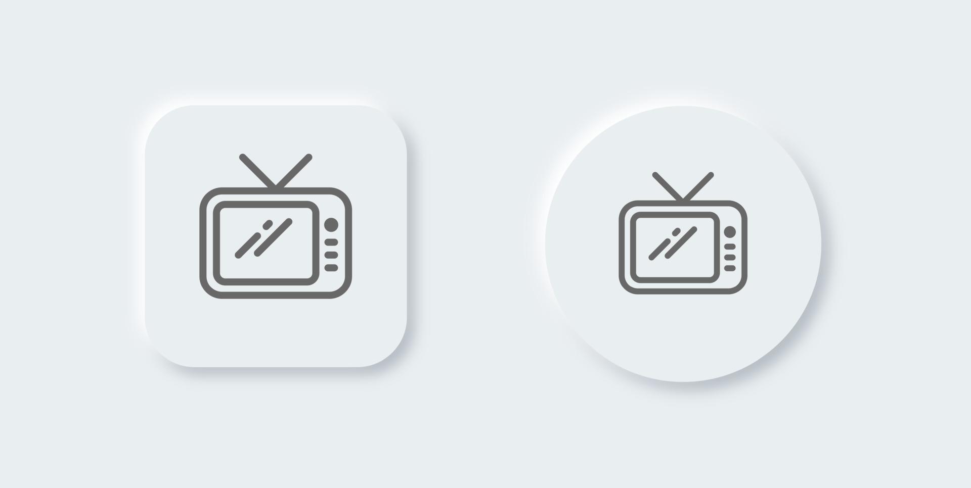ícone de linha de tv no estilo de design neomórfico. ilustração vetorial de sinais de tv retrô. vetor