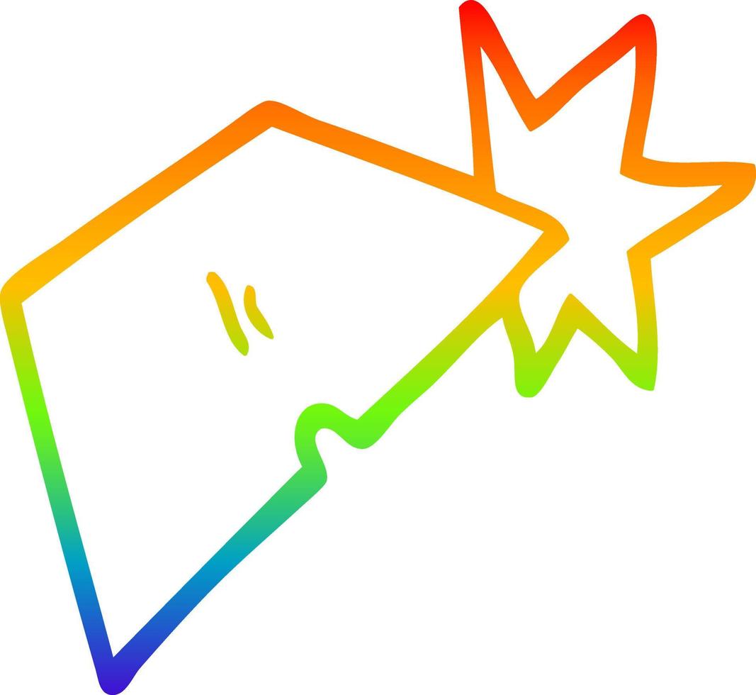 desenho de linha de gradiente de arco-íris lâminas de faca de trabalho de desenho animado vetor
