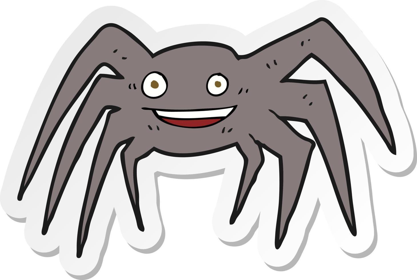 adesivo de uma aranha feliz de desenho animado vetor