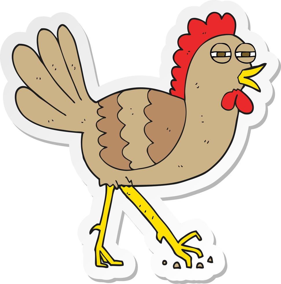 adesivo de uma galinha de desenho animado vetor