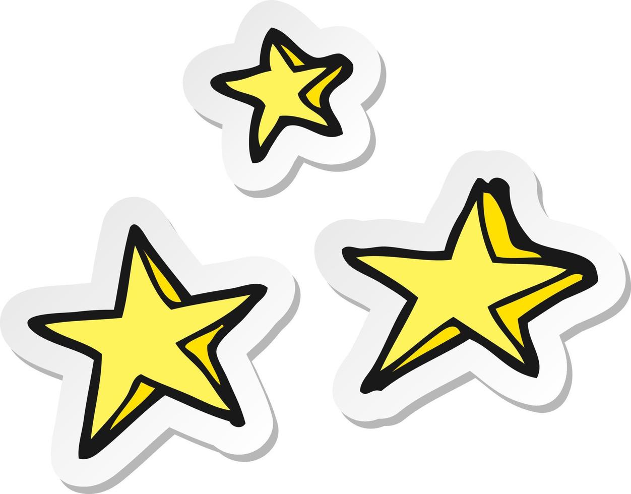 adesivo de um doodle de estrelas decorativas de desenho animado vetor