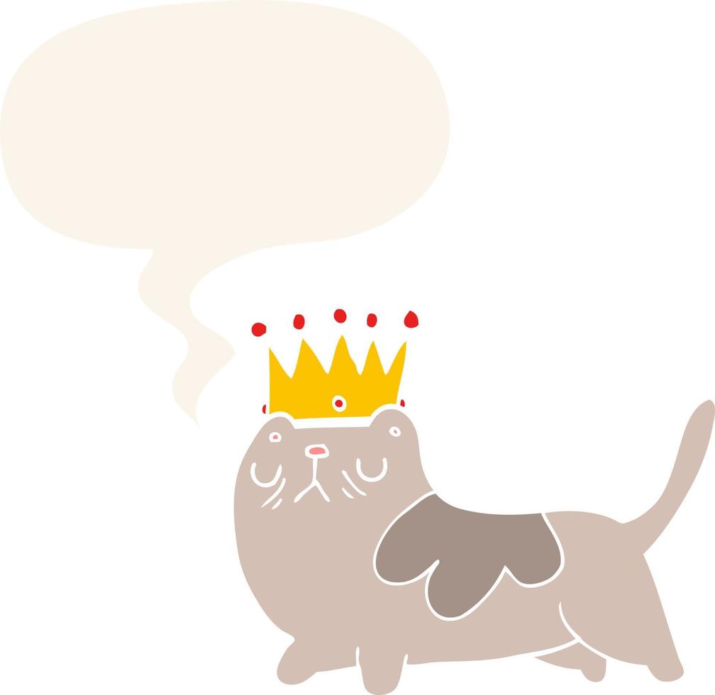desenho animado gato arrogante e bolha de fala em estilo retro vetor