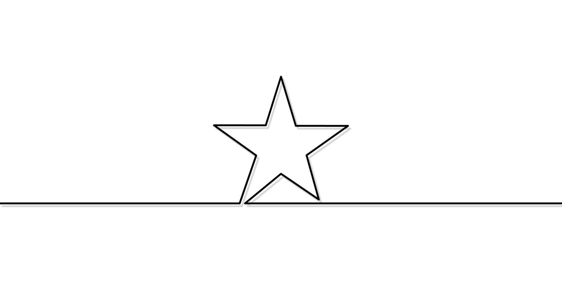 desenho de linha contínua de estrela isolar no fundo branco. vetor