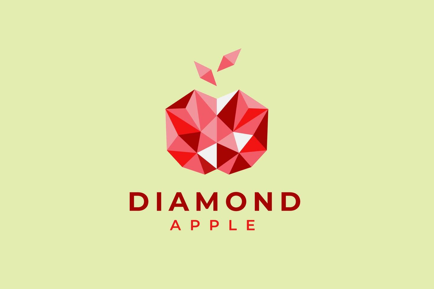 modelo de logotipo moderno de maçã de diamante vetor