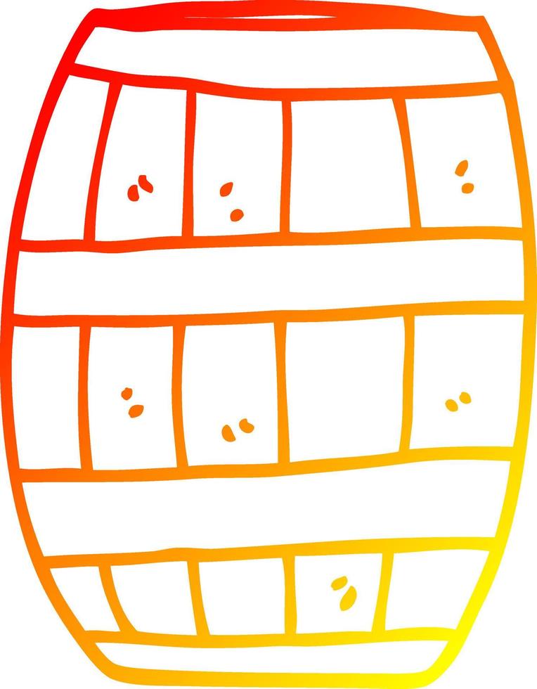 barril de cerveja de desenho de desenho de linha de gradiente quente vetor