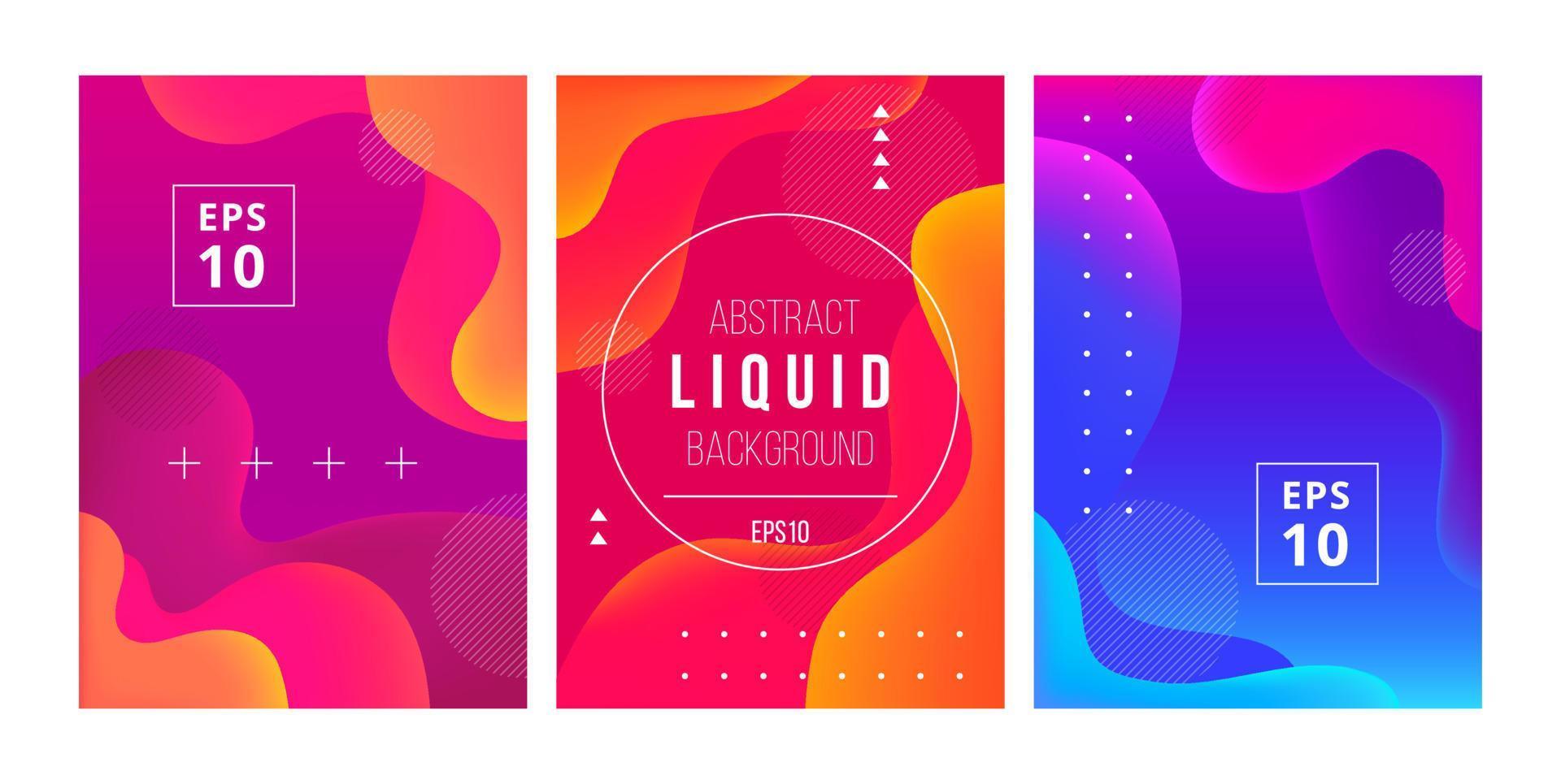 conjunto de modelo mínimo em design de estilo moderno com formas onduladas fluidas. design de fundo abstrato para branding. design de capa dinâmica mínima com elemento geométrico em cores brilhantes. ilustração vetorial vetor