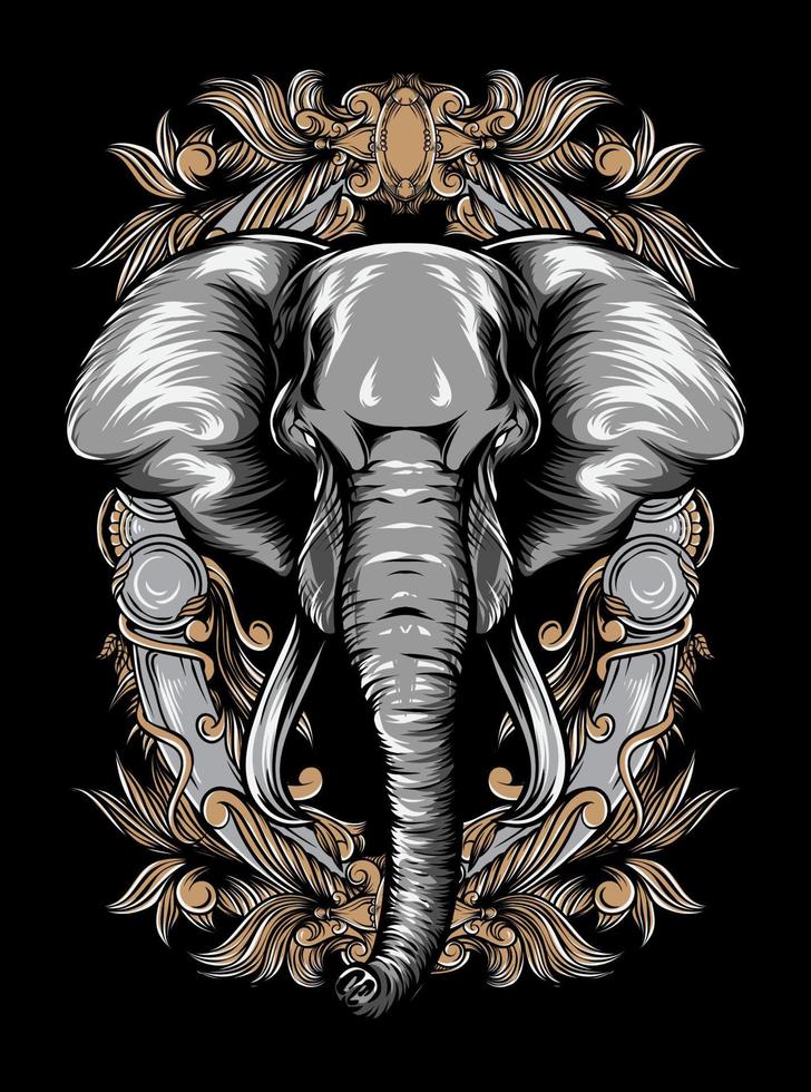ilustração de elefante selvagem vetor