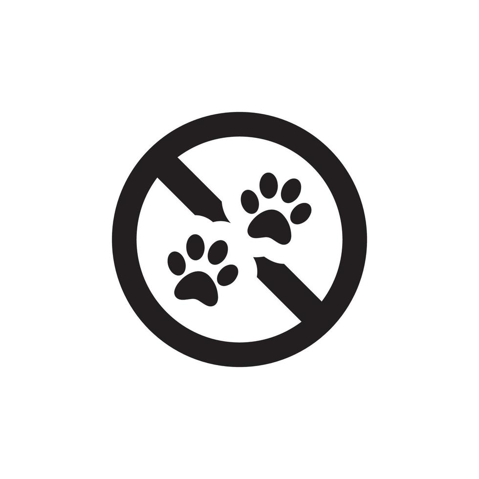 proibição animal pata ícone eps 10 vetor