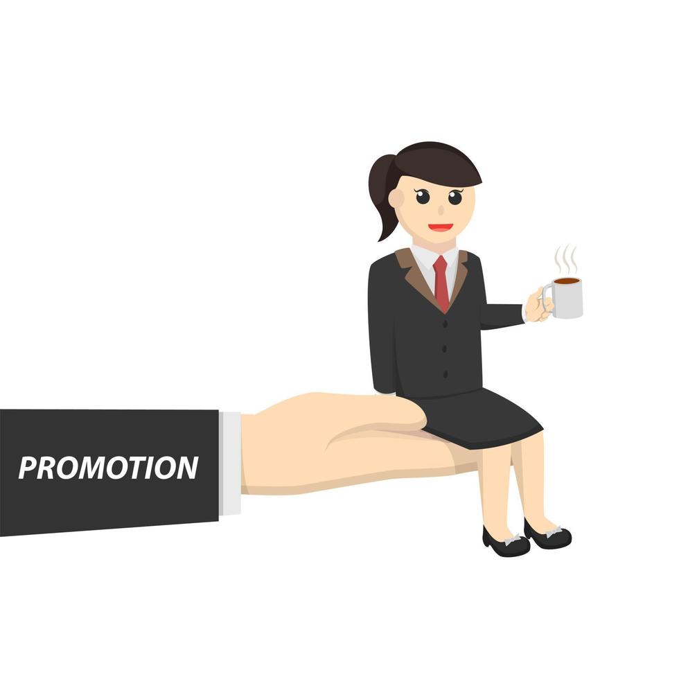 personagem de design de empresário de promoção de secretária de mulher de negócios em fundo branco vetor