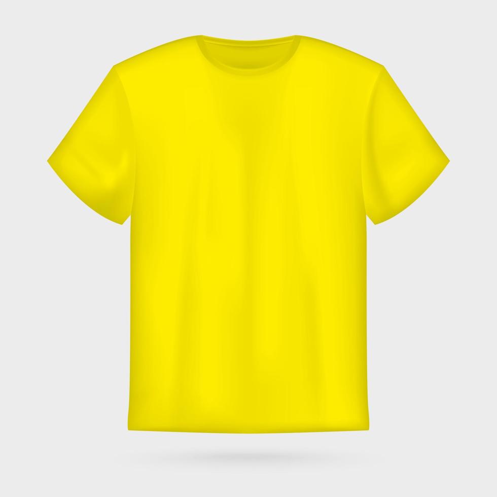 maquete de t-shirt masculina de vetor amarelo.